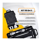 Kit Completo 115 em 1 Ferramentas de Precisão para Assistência Técnica