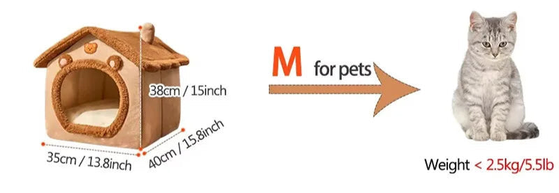 Cama para animais de  estimação fechada com quatro estaçoes super confortavel